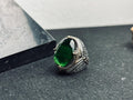 Emerald Islamic Ring: Sterling Silver, Quran Verse, Handmade