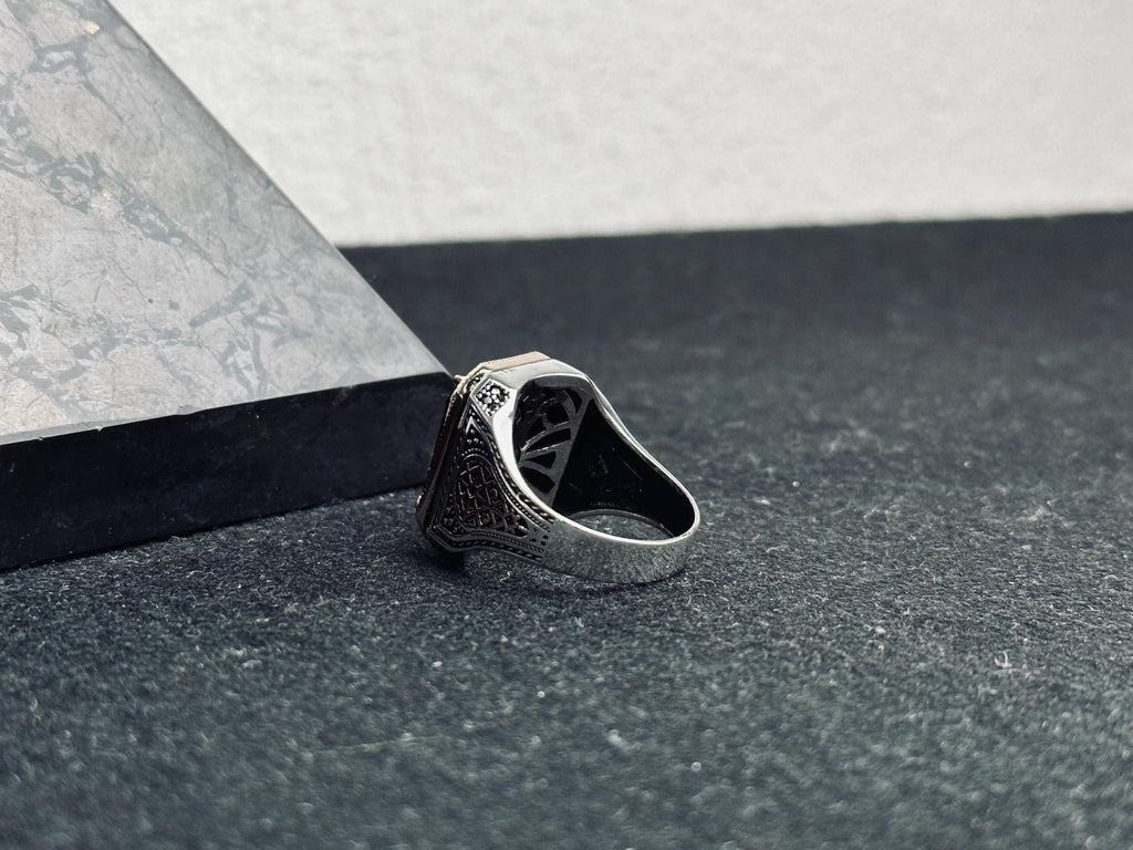 Ruby Signet Ring for Men: Handmade Sterling Silver, Bold Red Gem