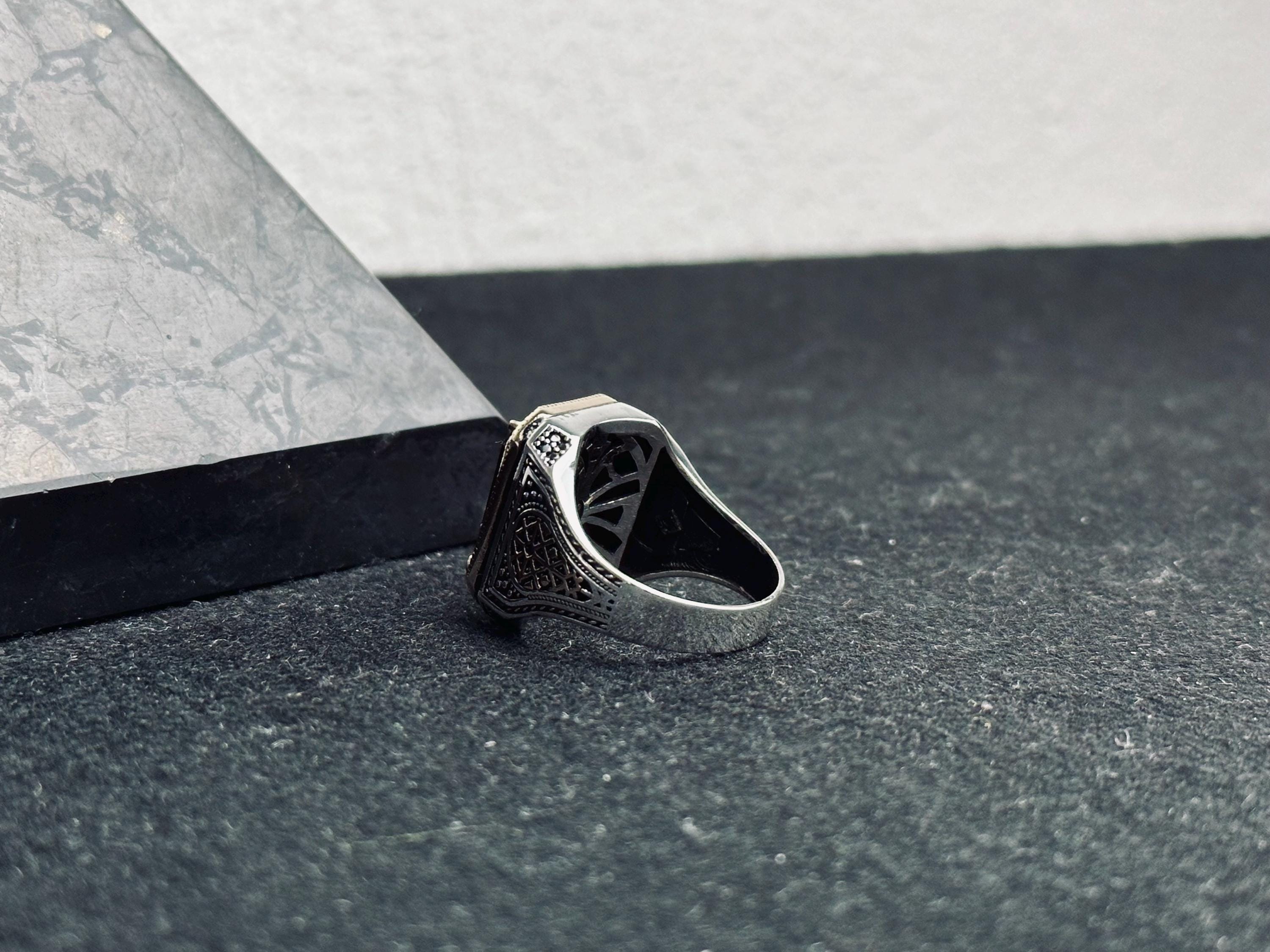Ruby Signet Ring for Men: Handmade Sterling Silver, Bold Red Gem