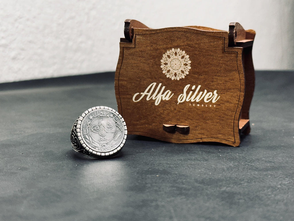 Oxidized Sterling Silver Signet Ring, Hand Cast (Engraved Band)