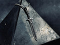 Viking Sword Necklace: Silver Pendant with Zircon Stones