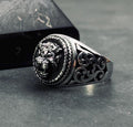 Tiger Head Sterling Silver Ring, Oxidized Finish (Handmade, Unisex)