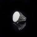 Sterling Silver Signet Ring, Islamic Embroidery (Handmade, Men's Size)