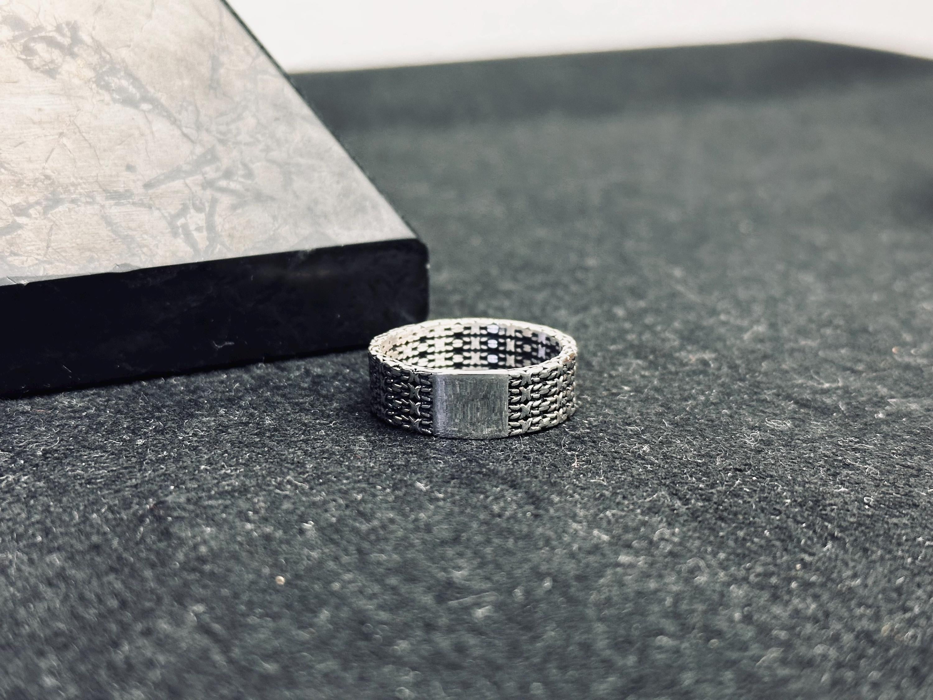 Sterling Silver Band Ring: Minimalist Design with Custom Engraving
