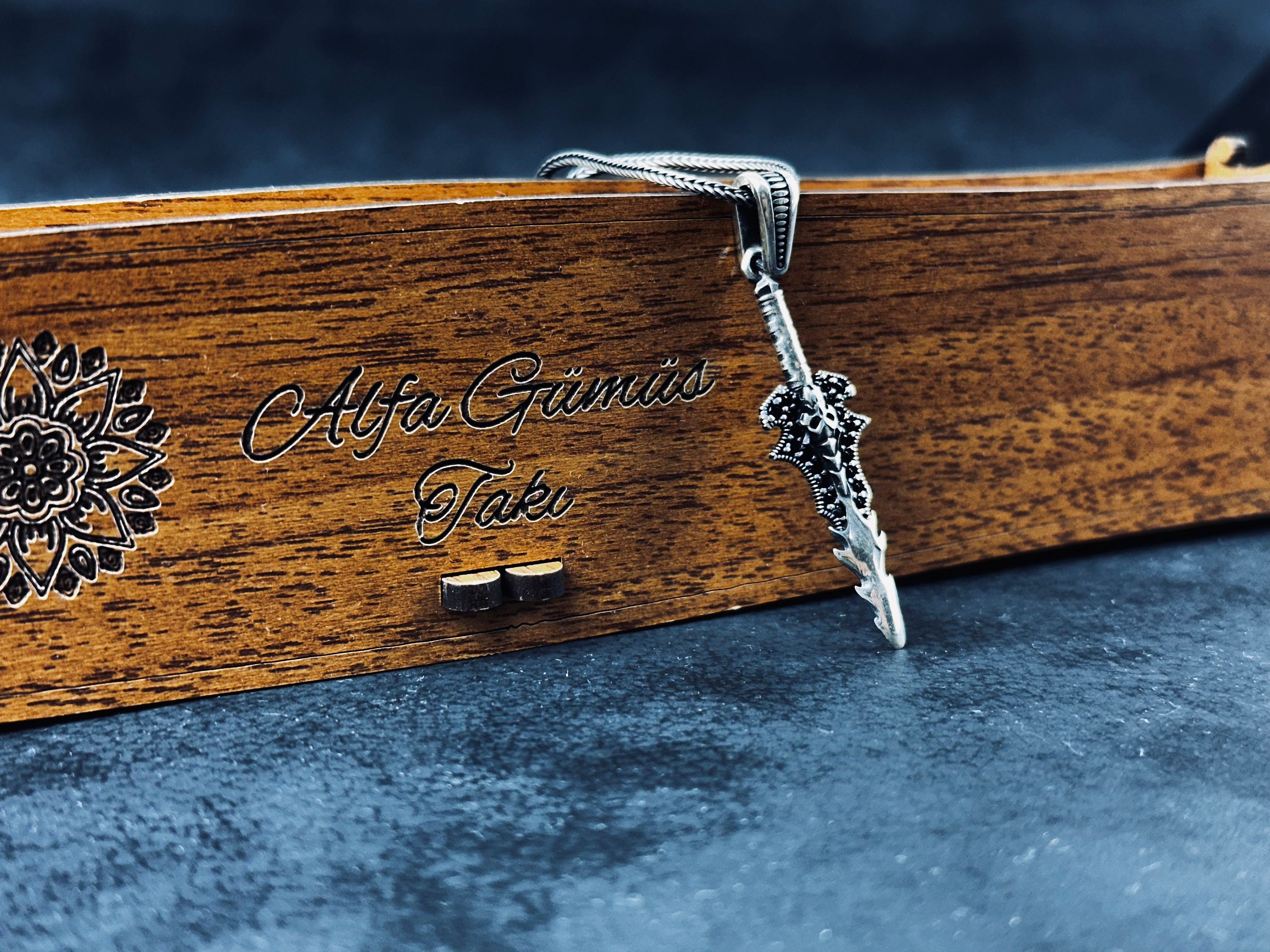 Silver Skull Sword Necklace - Mystic Gothic Gemstone Pendant