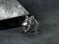 Sterling Silver Wolf Ring: Handmade Men's Statement Jewelry