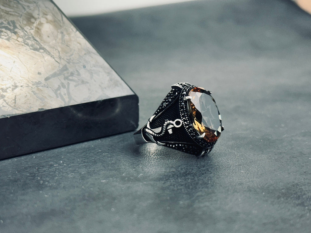 Color-Change Sultanit Ring - Sterling Silver with Anchor Detail