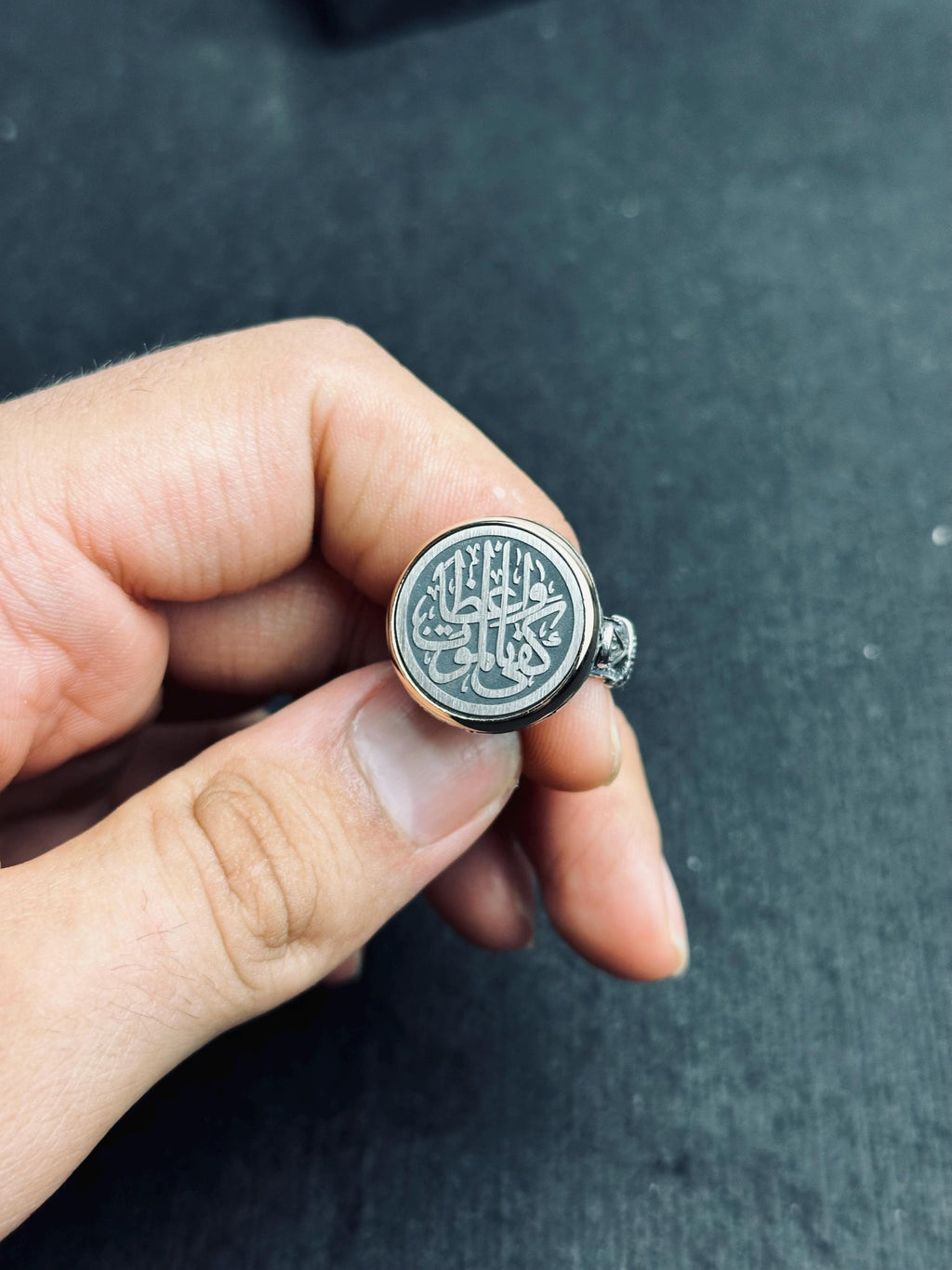 Silver Ring: Arabic Calligraphy Design - Minimalist Handmade Jewelry