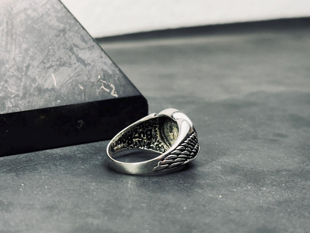 Travel Compass Ring, Sterling Silver, Handmade (Men's Sizes)