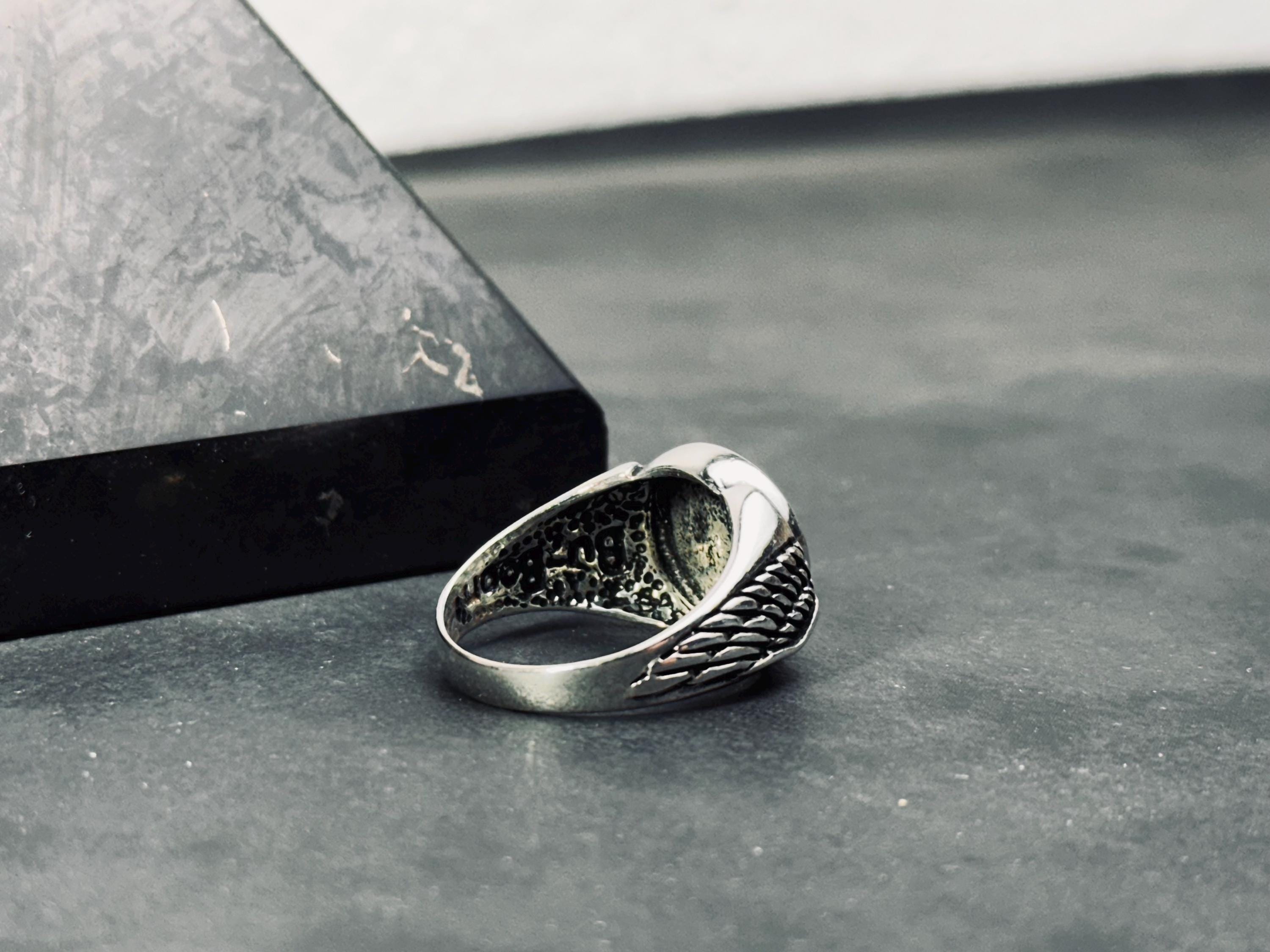 Travel Compass Ring, Sterling Silver, Handmade (Men's Sizes)