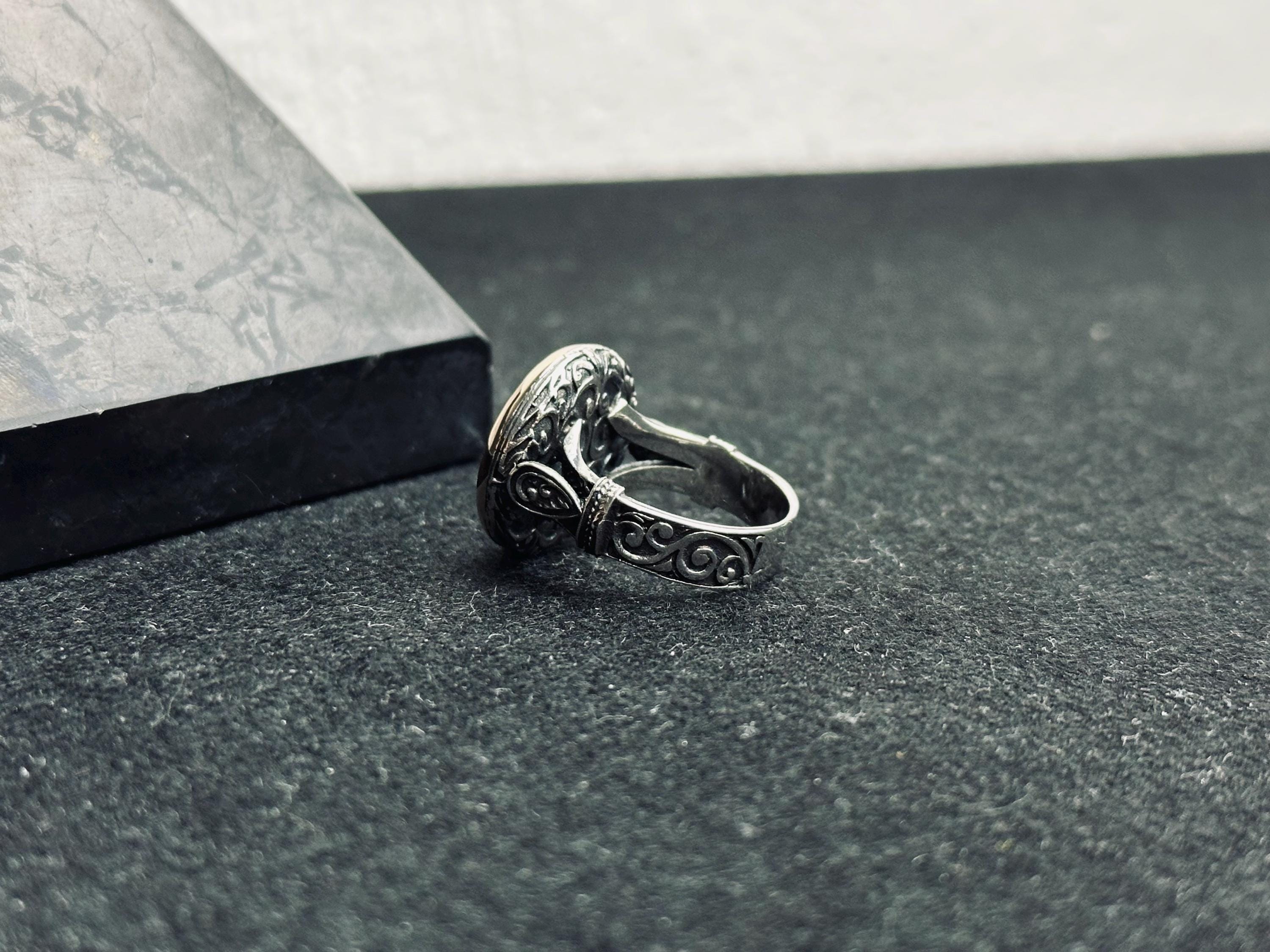 Solomon Seal Ring: Sterling Silver Islamic Talisman - Handmade Design