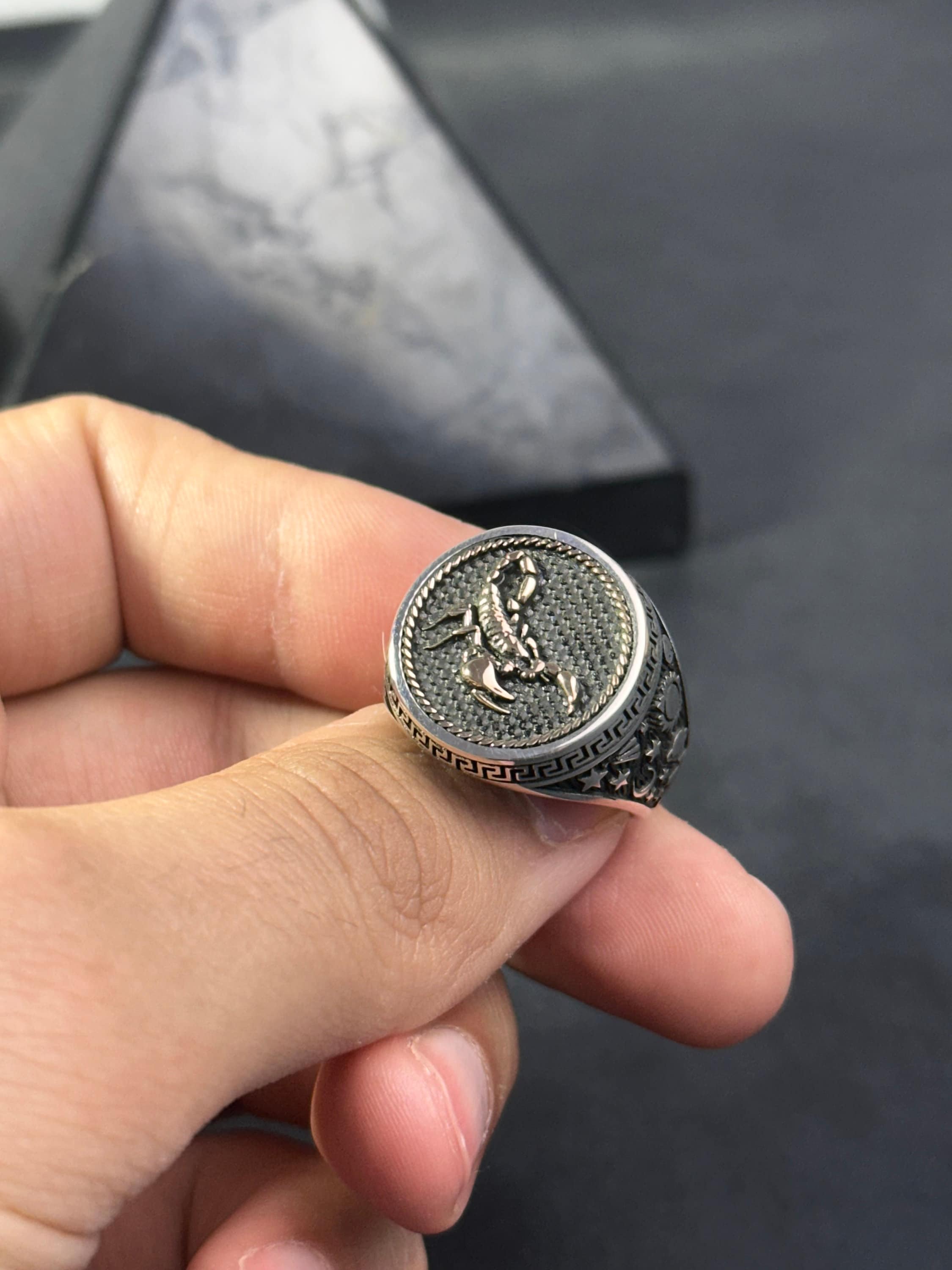 Sterling Silver Scorpio Ring: Zodiac Astrology Jewelry