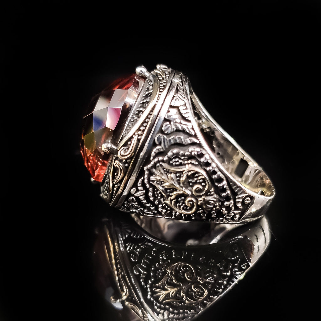 Sultanit Gemstone Ring: Handmade 925 Sterling Silver Ottoman Style