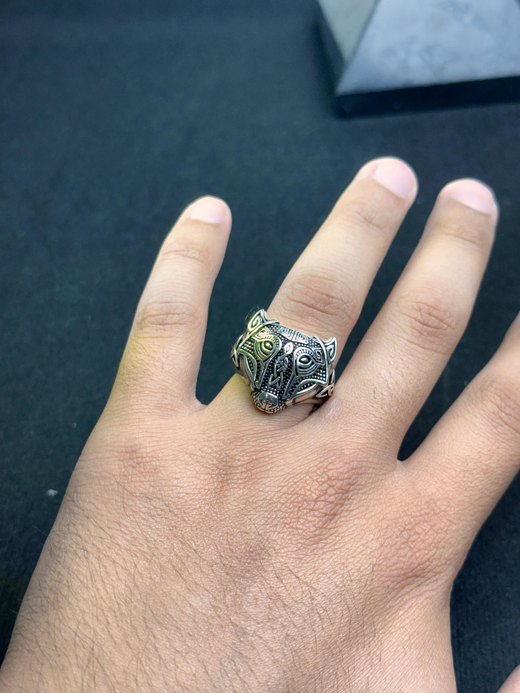 Viking Fenrir Ring: Nordic Wolf Jewelry (Sterling Silver, Handmade)