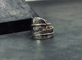 Feather Ring: Sterling Silver Adjustable Design (Engraved, Handmade)