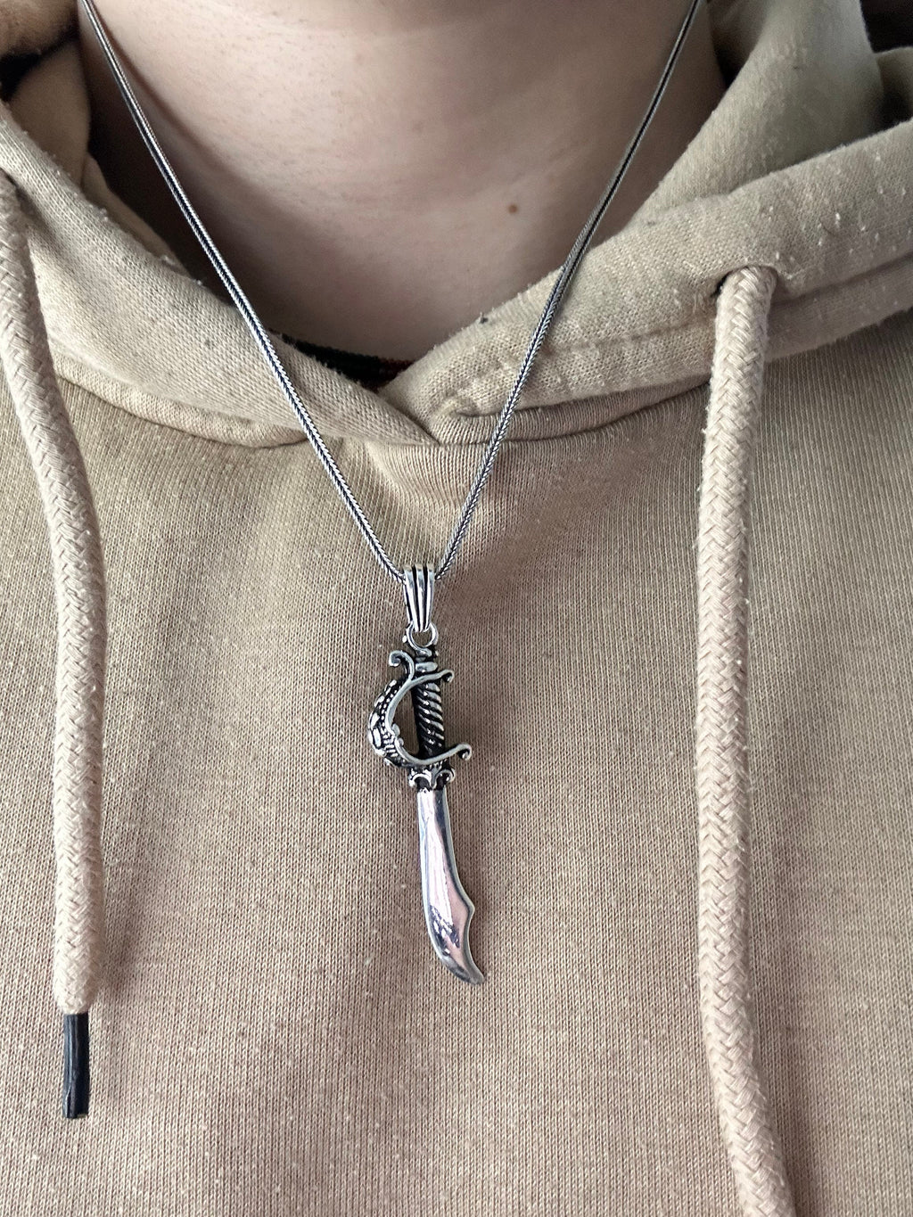 Sword Necklace Pendant: Sterling Silver Viking and Spartan Style