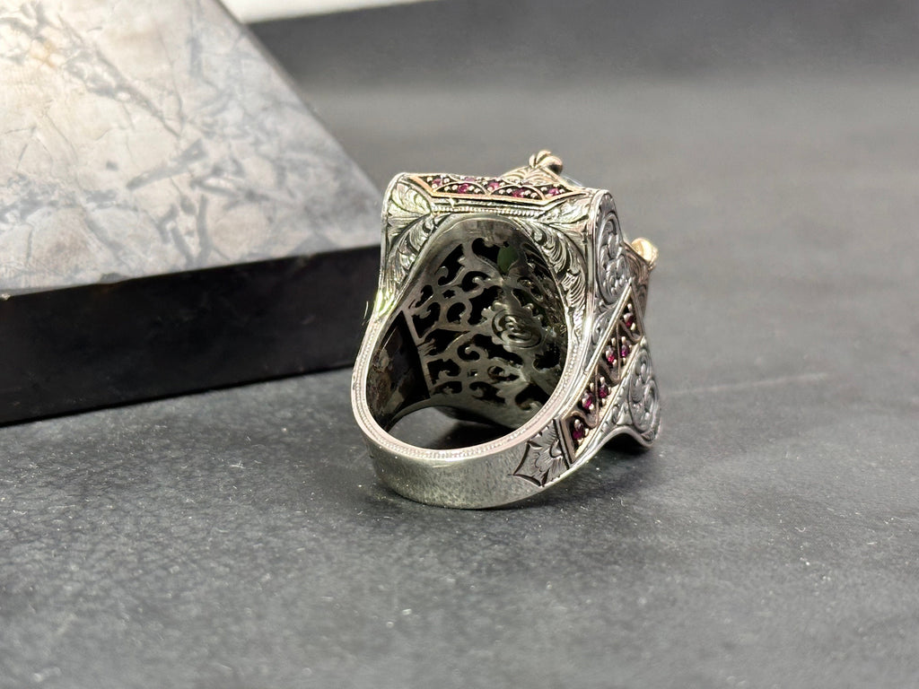 Zulfiqar Sword Ring: Handmade Sterling Silver, Large Men's Signet