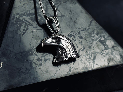 Eagle Head Necklace: Sterling Silver Wildlife Design - Handmade