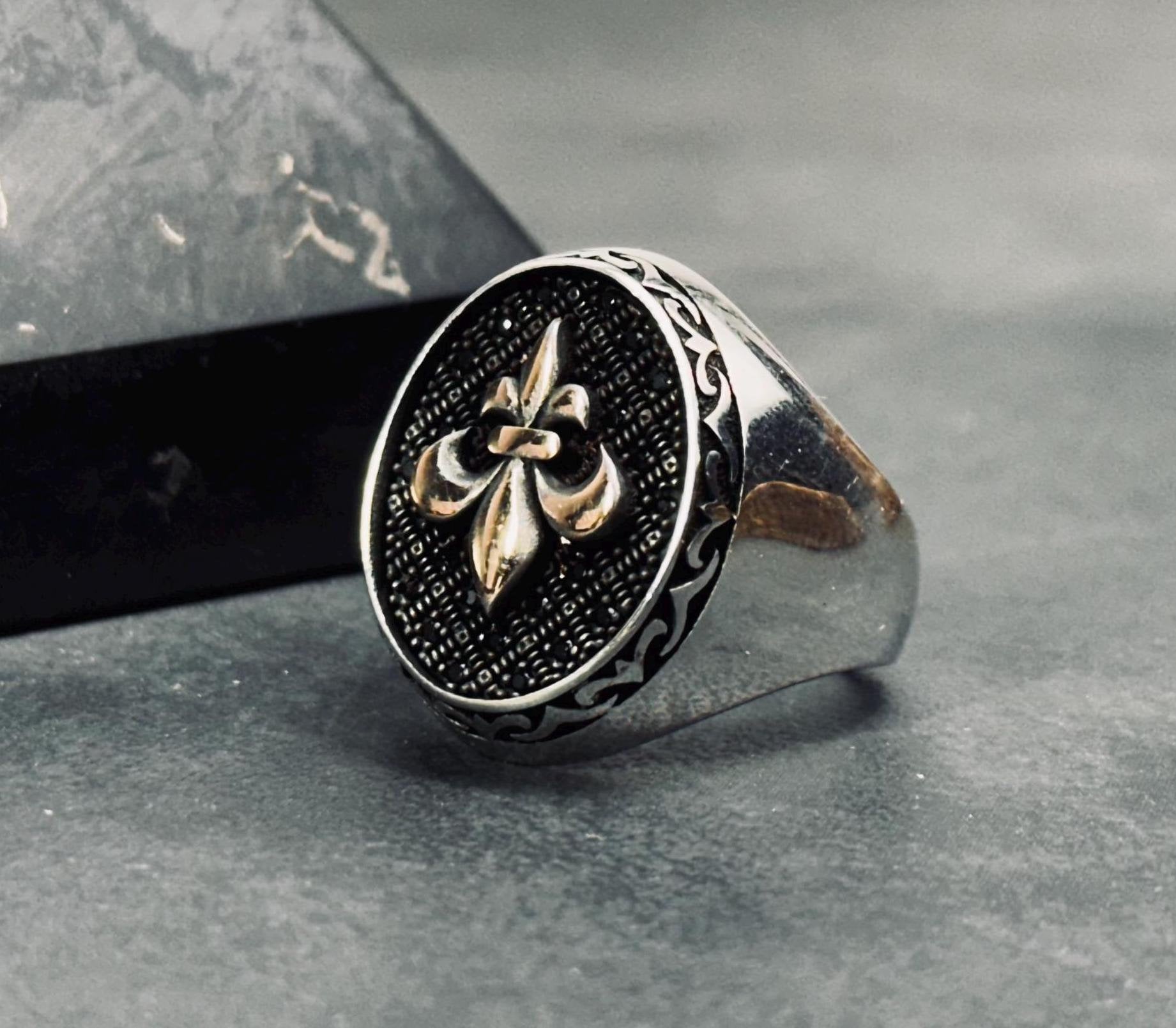 Iris Flower Ring: Sterling Silver Handmade - Dainty Statement Piece