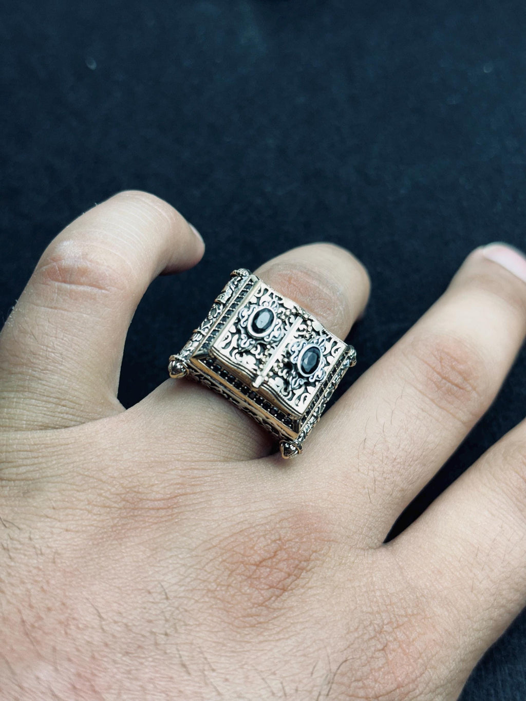 Book Design Ring: Handmade Sterling Silver Jewelry (Unisex)