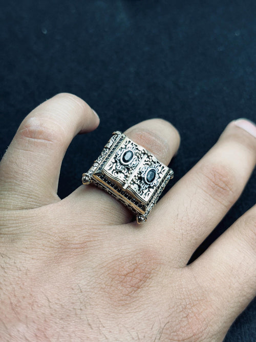 Book Design Ring: Handmade Sterling Silver Jewelry (Unisex)