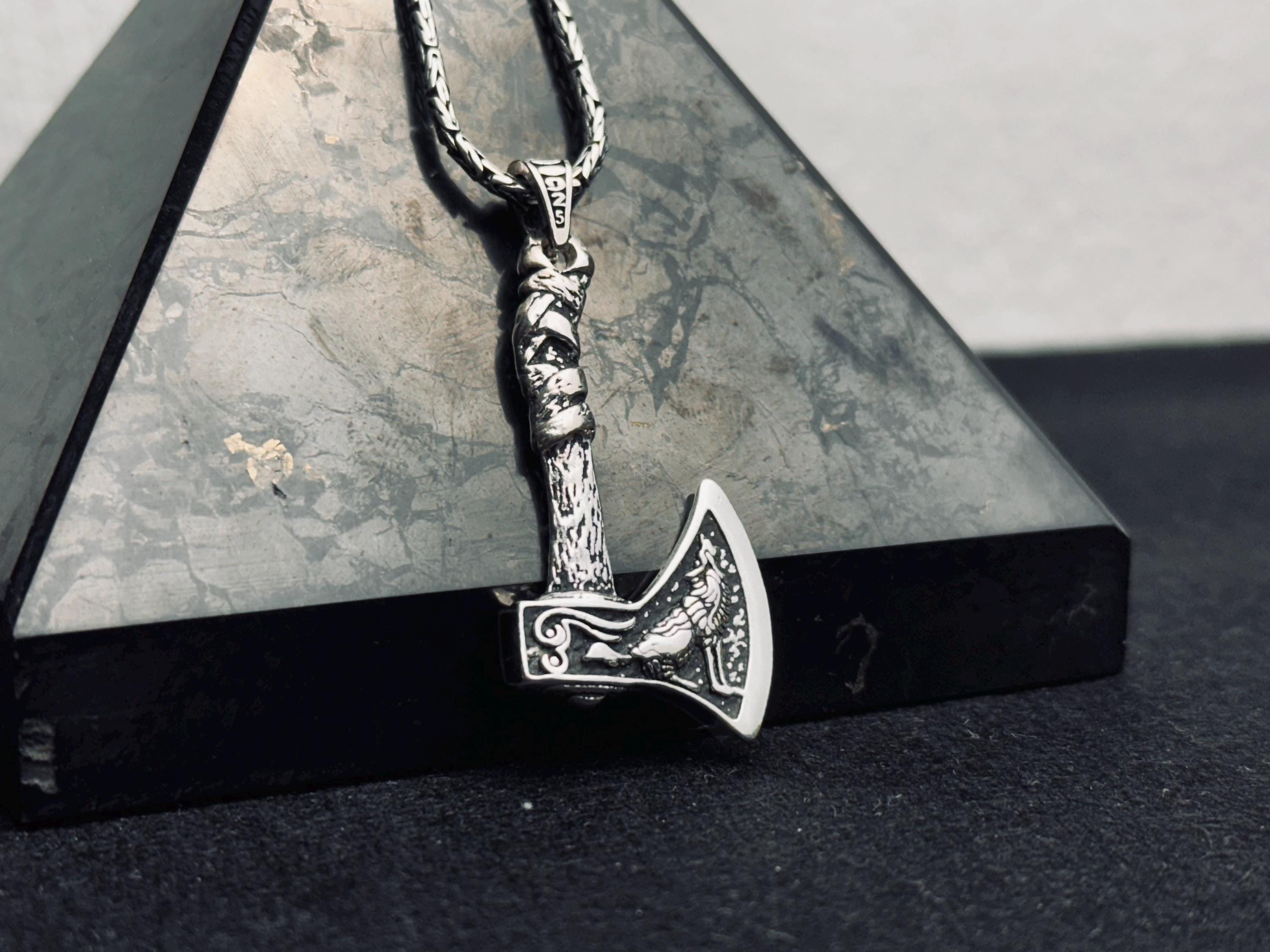 Sterling Silver Axe Pendant: Lumberjack, Fireman, Arborist Jewelry