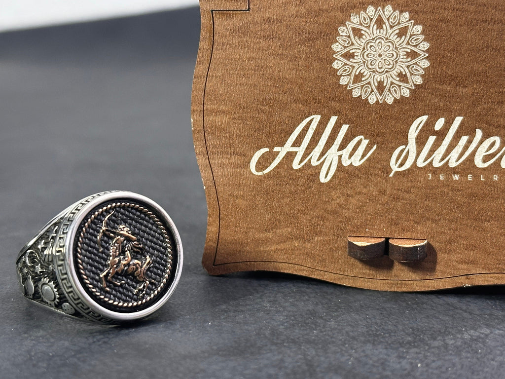 Sagittarius Zodiac Ring: Sterling Silver Celestial Design - Dainty Style