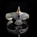 Sterling Silver Eagle Cuff Bracelet, Mystic Topaz Stone (Handmade)