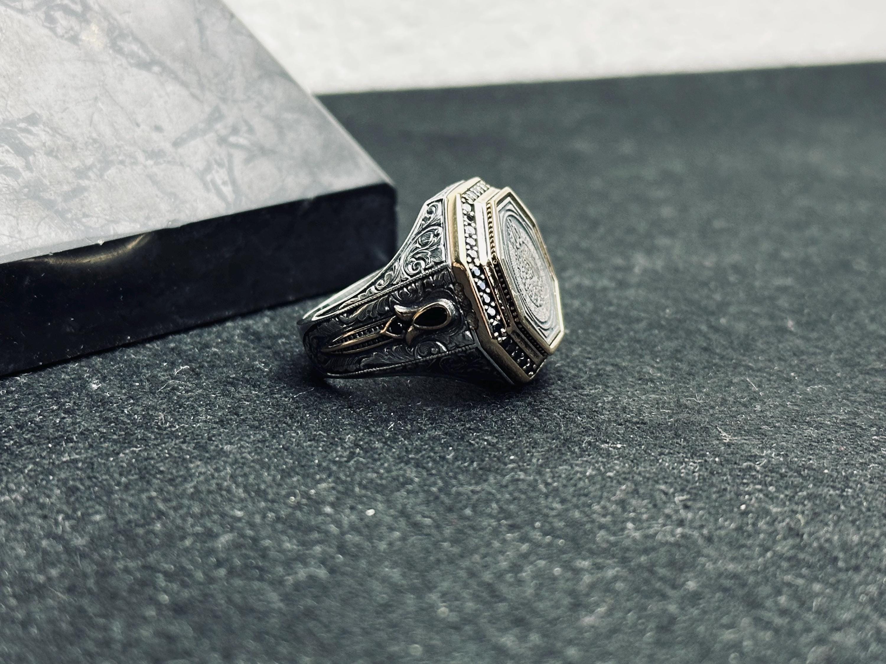 Islamic Silver Ring: Arabic Calligraphy - Handmade 925 Sterling