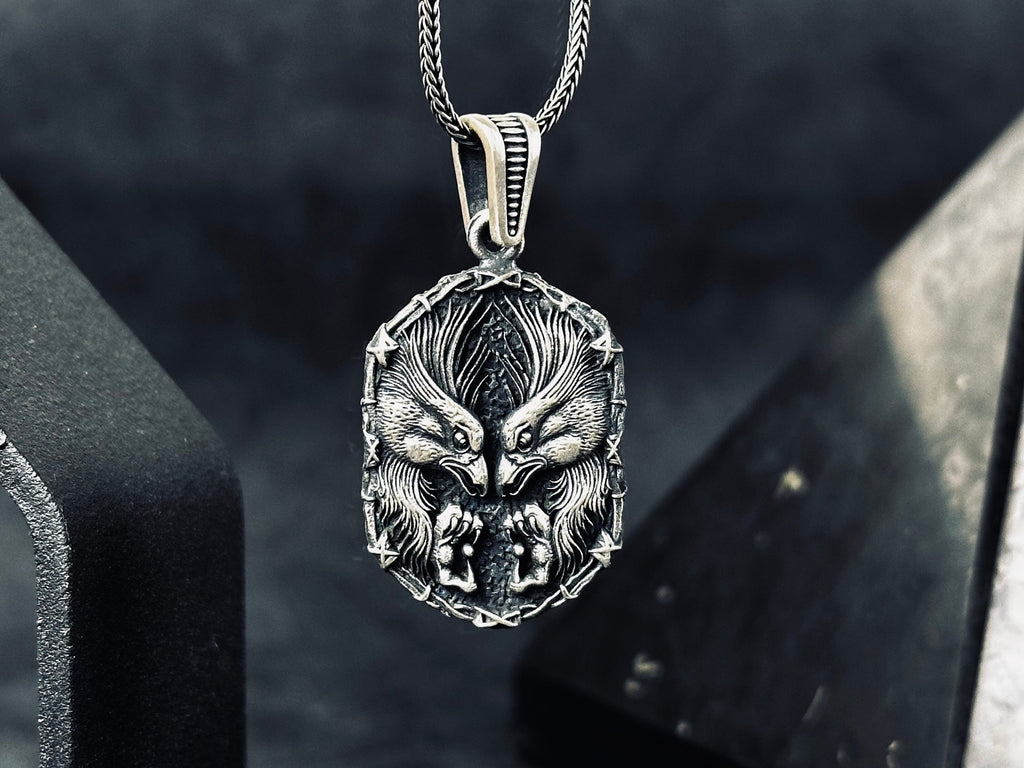 Phoenix Pendant Necklace: Sterling Silver - Rebirth Symbol