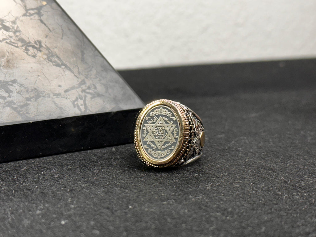 Solomon Seal Ring: Handmade Oxidized Sterling Silver