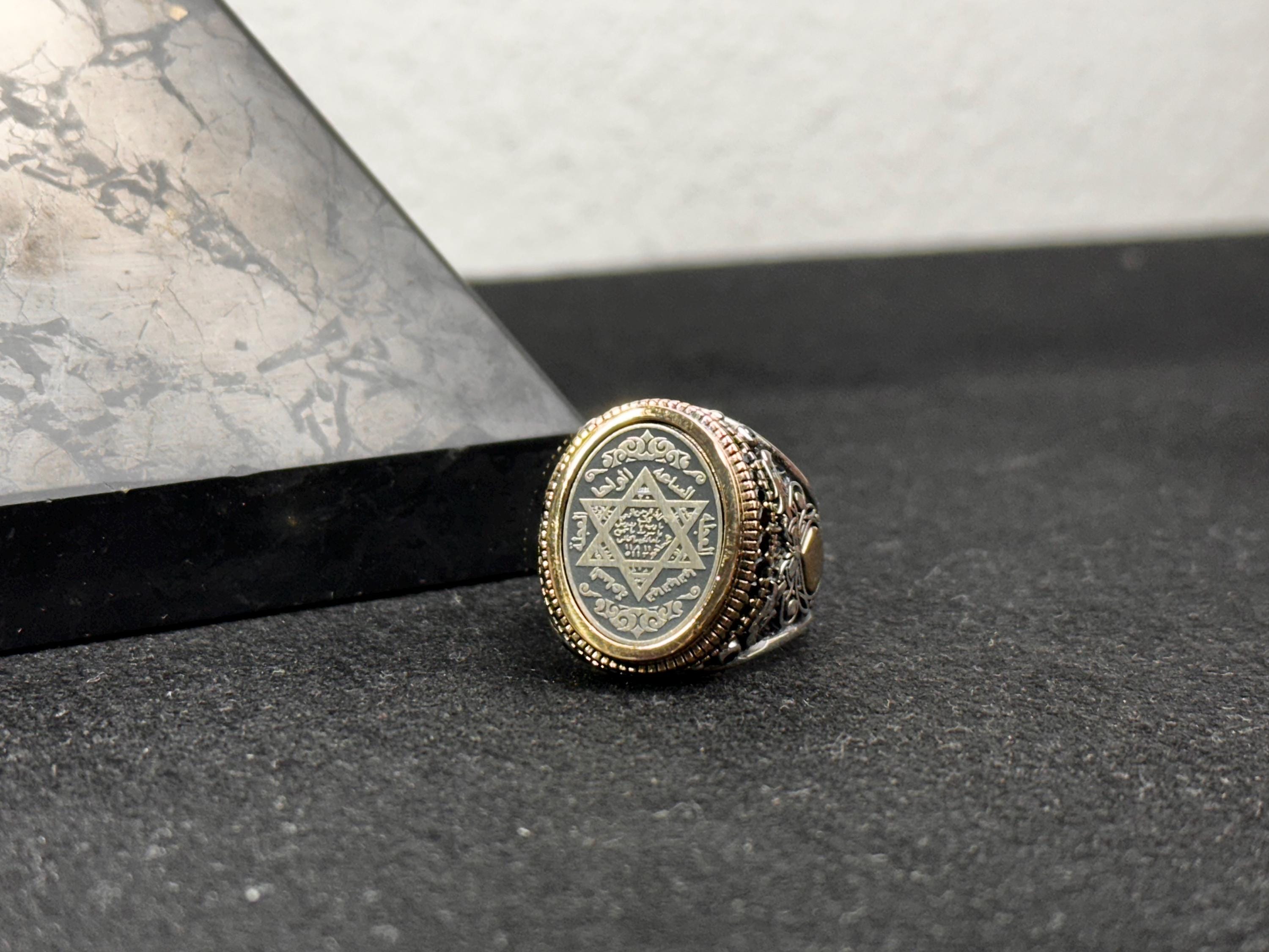 Solomon Seal Ring: Handmade Oxidized Sterling Silver
