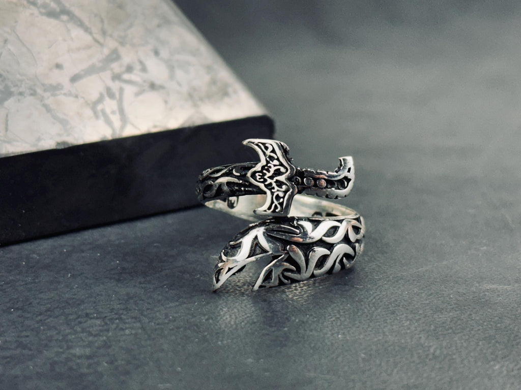 Sterling Silver Sword Ring - Adjustable Zulfiqar Style