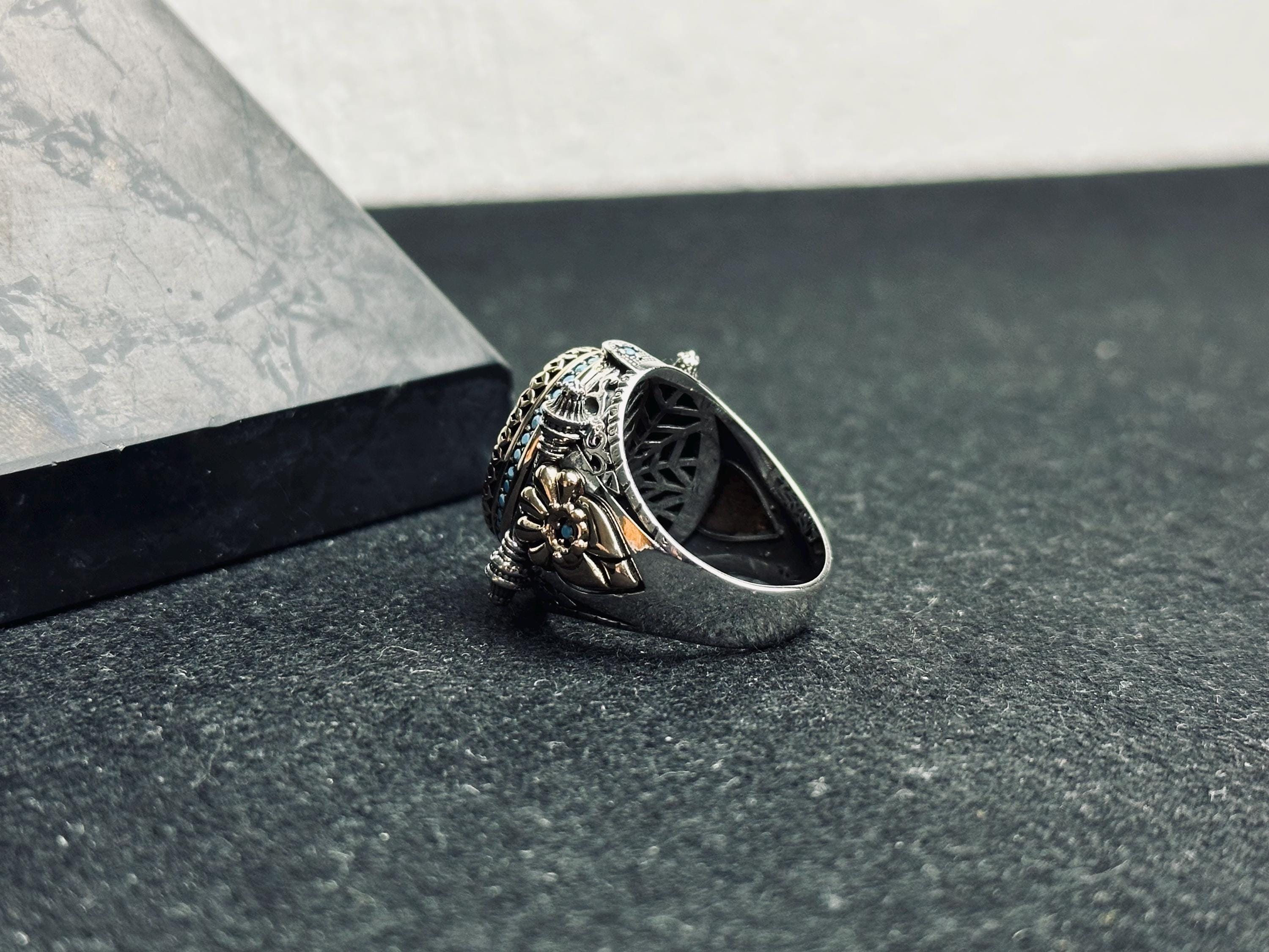 Aquamarine Signet Ring - Oval Blue Stone in Sterling Silver