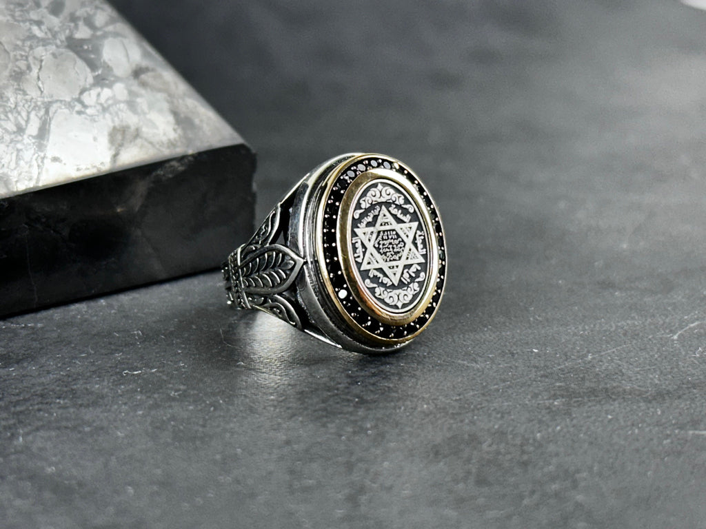 Solomon Seal Ring: Sterling Silver Talisman for Protection