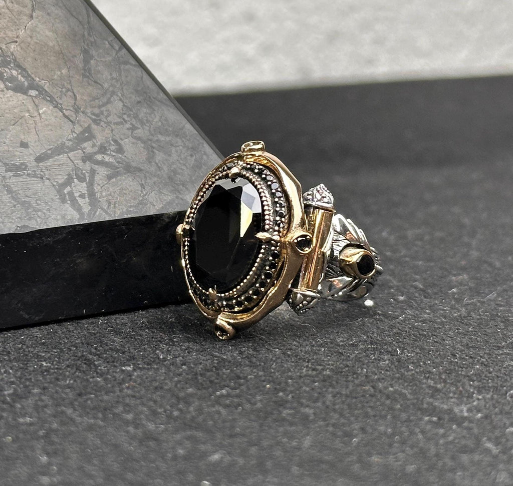 Sterling Silver Oval Ring: Handmade with Shiny CZ Stone