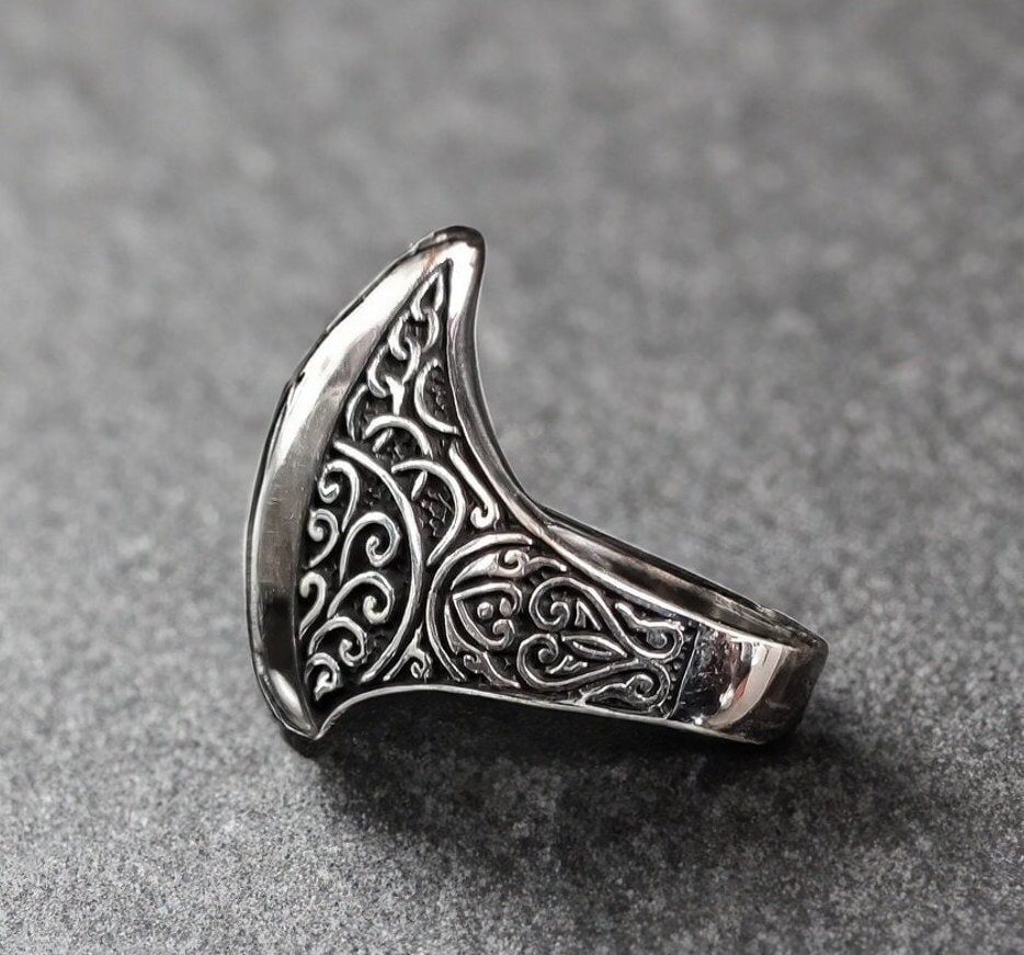 Ouroboros Sterling Silver Ring, Men's Gothic Eternity Style (Handmade)