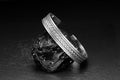 Handmade Sterling Silver Bracelet, Men's Custom Engraved Cuff (925)
