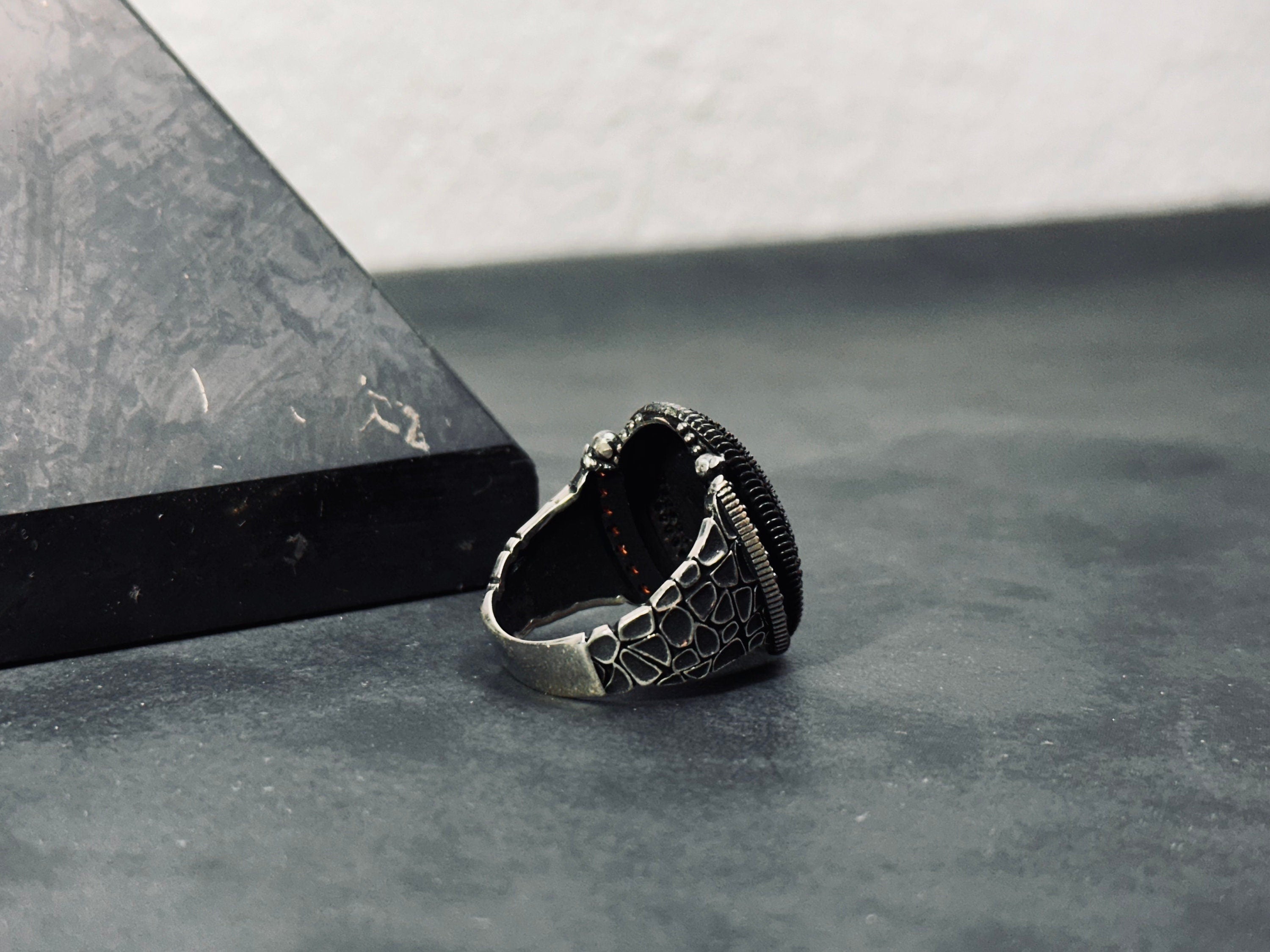 Moon Star Ring: Sterling Silver Jewelry (Handmade with CZ Stone)