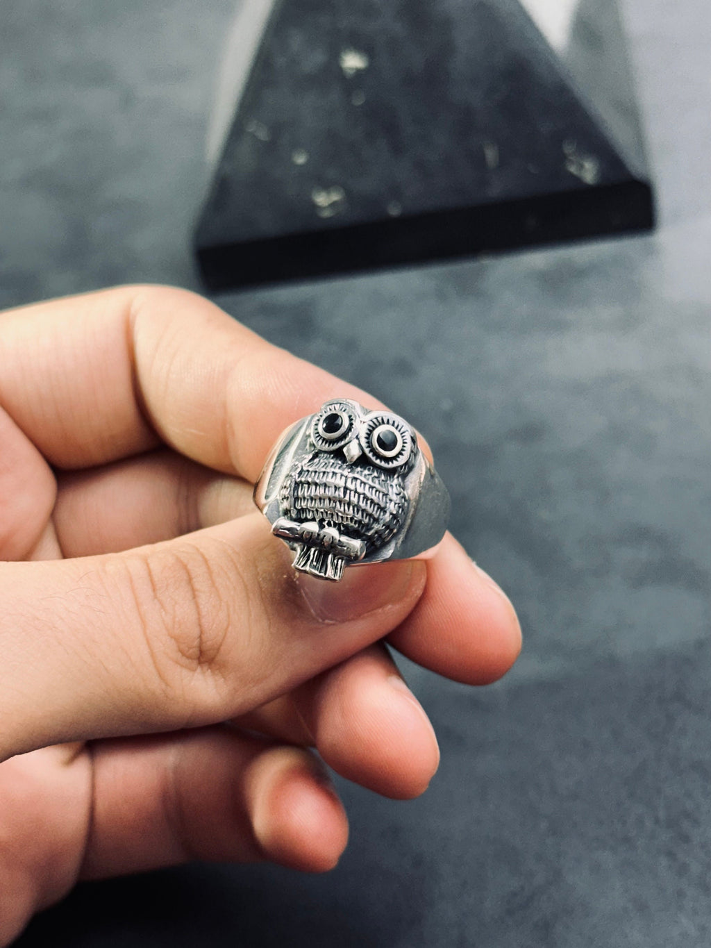 Sterling Silver Owl Ring: Handmade Personalized Animal Jewelry
