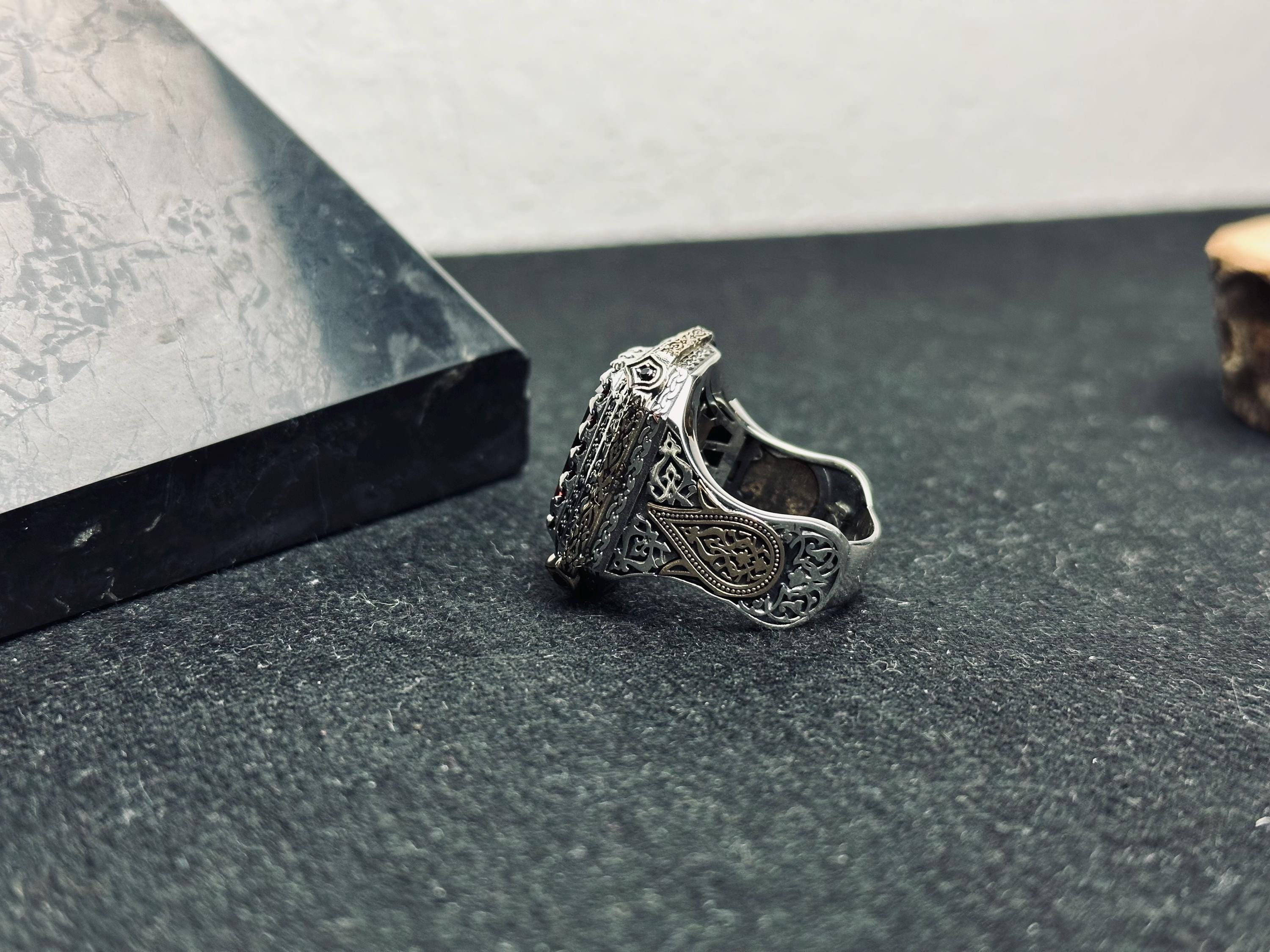 Ruby Statement Ring: Bold Square Red Gemstone (Sterling Silver)