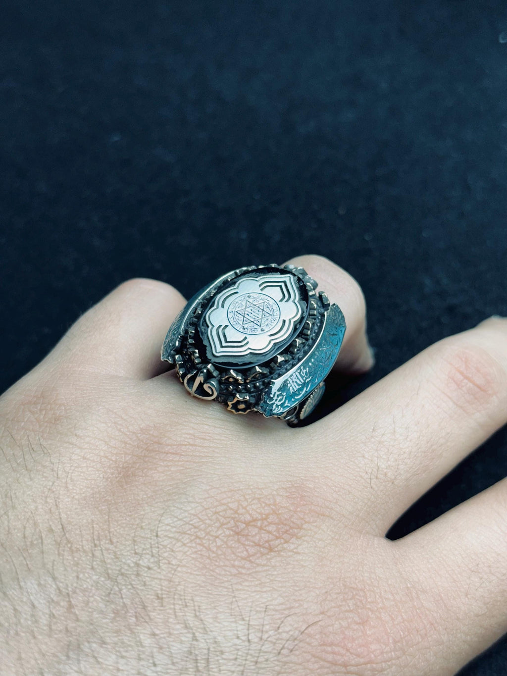 Men’s Solomon Seal Ring: Sterling Silver - Islamic Protection Jewelry