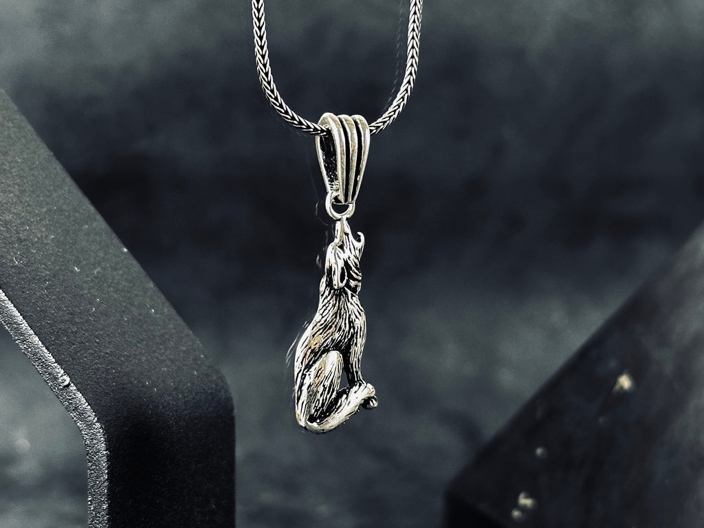 Wolf Pendant Necklace: Silver Handcrafted Jewelry (Multiple Chain Lengths)