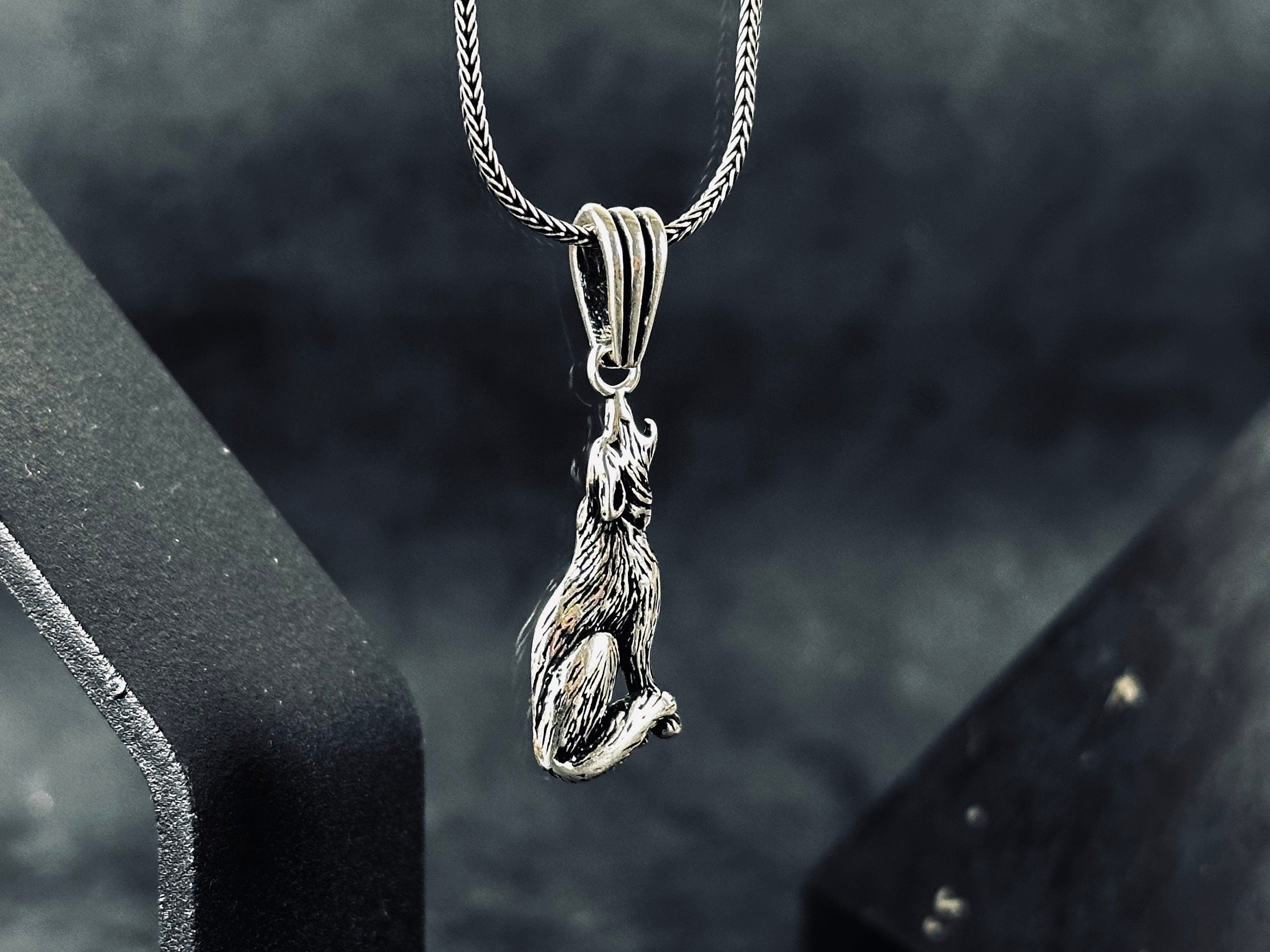 Wolf Pendant Necklace: Silver Handcrafted Jewelry (Multiple Chain Lengths)