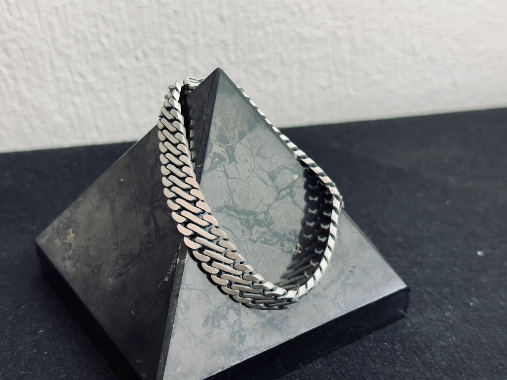 Turkish Sterling Silver Bracelet Braided Chain (Men's Handmade Jewelry)