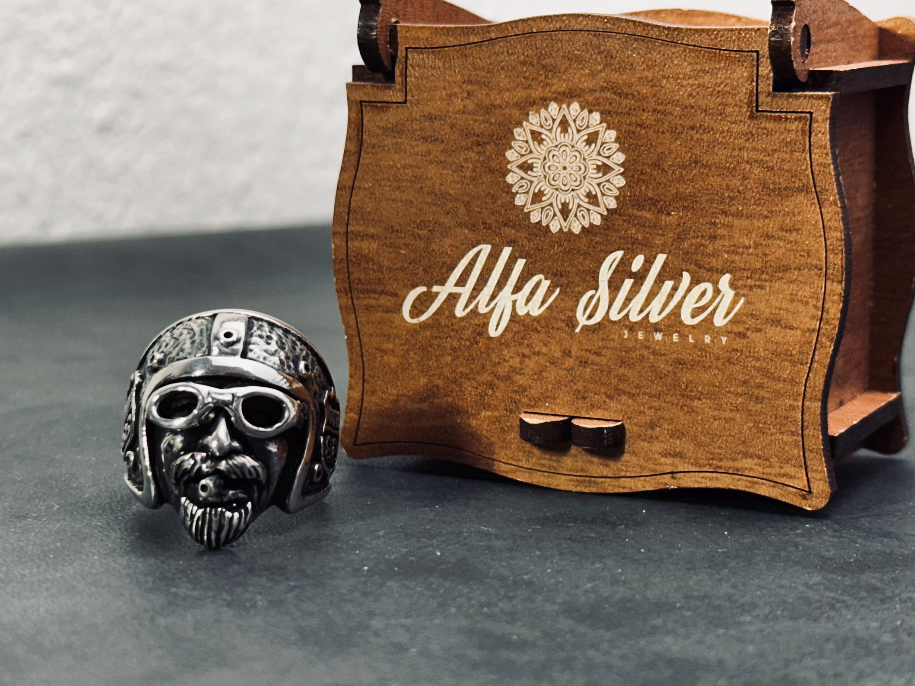 Biker Ring: Sterling Silver Oxidized Style (Handmade Men's Band)