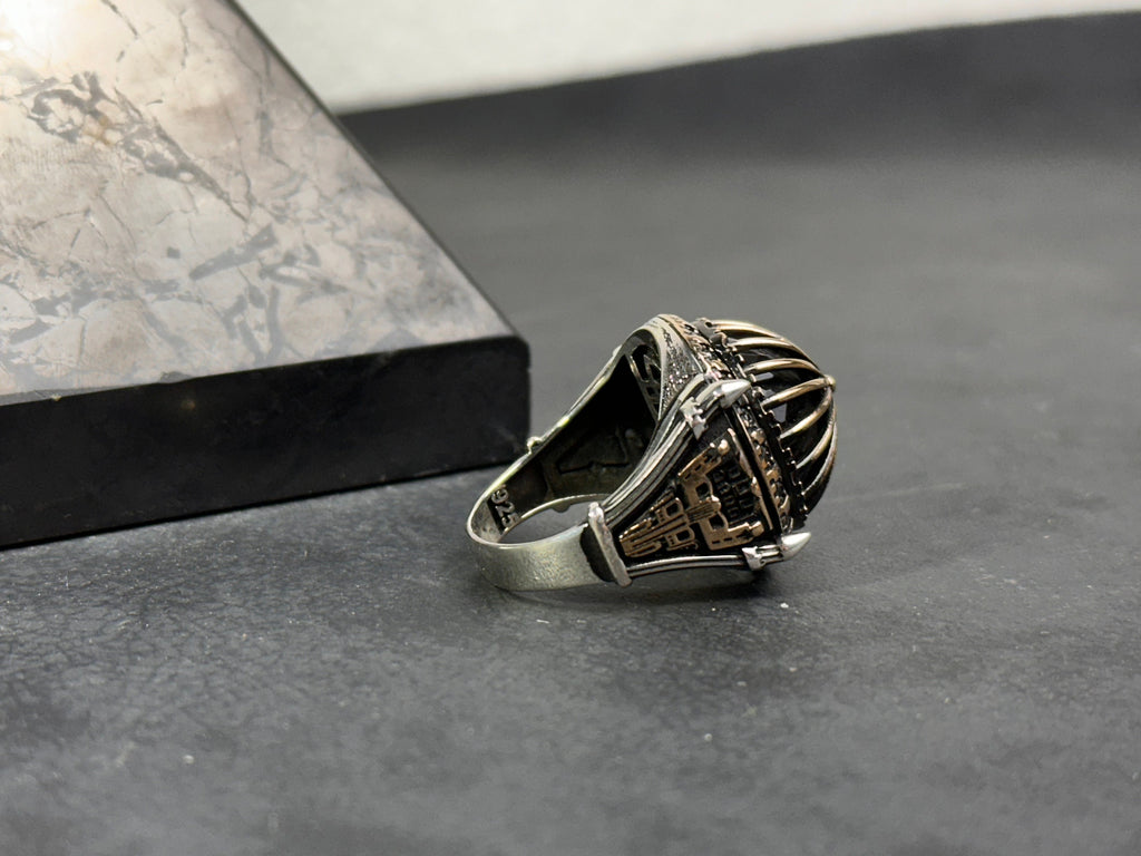 Islamic Sterling Silver Ring Al Aqsa Mosque (Oversized, Handmade)