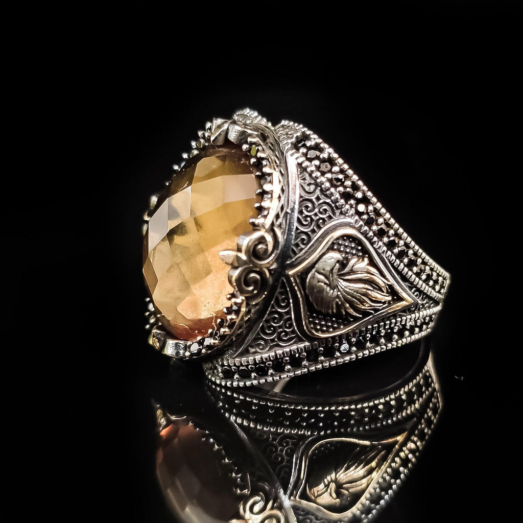 Sterling Silver Sultanite Ring, Color-Changing Gemstone (Men's Size)