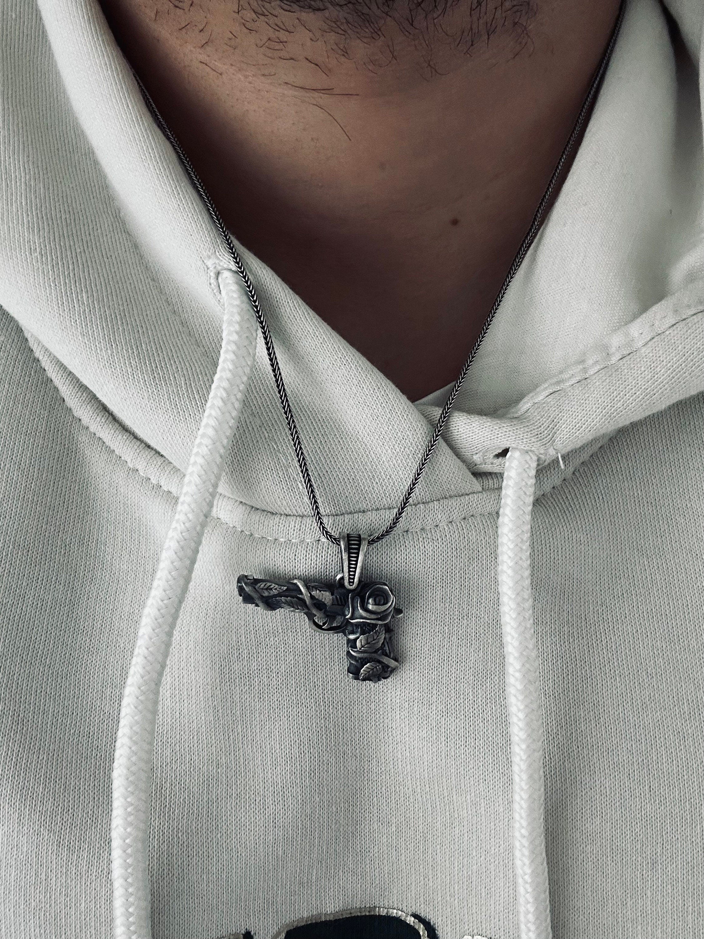 Silver Gun Charm Necklace - Stylish Pendant for Everyday Wear