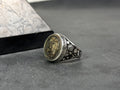 Leo Zodiac Sterling Silver Ring, Horoscope Design (Sizes 5-10)